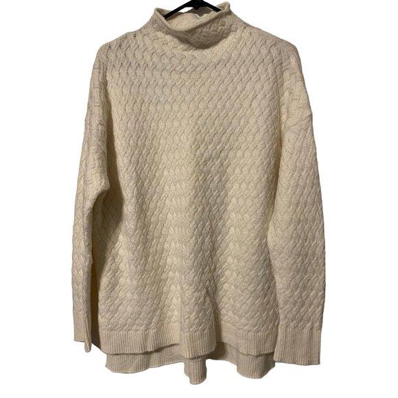 Vince Camuto Sweater Womens Size Medium Beige Mock Neck Long Sleeve Pullover - Picture 1 of 5